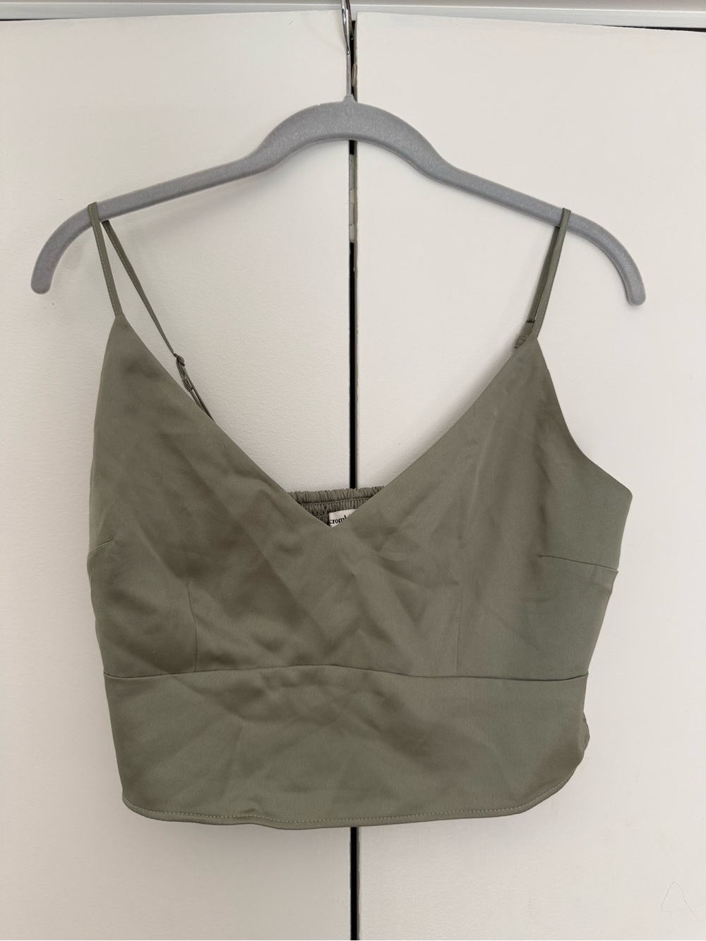 Abercrombie Satin V-Neck Cami Crop Top